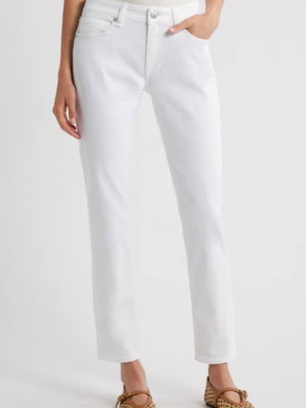 Rag & Bone Low Rise Boyfriend Jeans THE DRE White